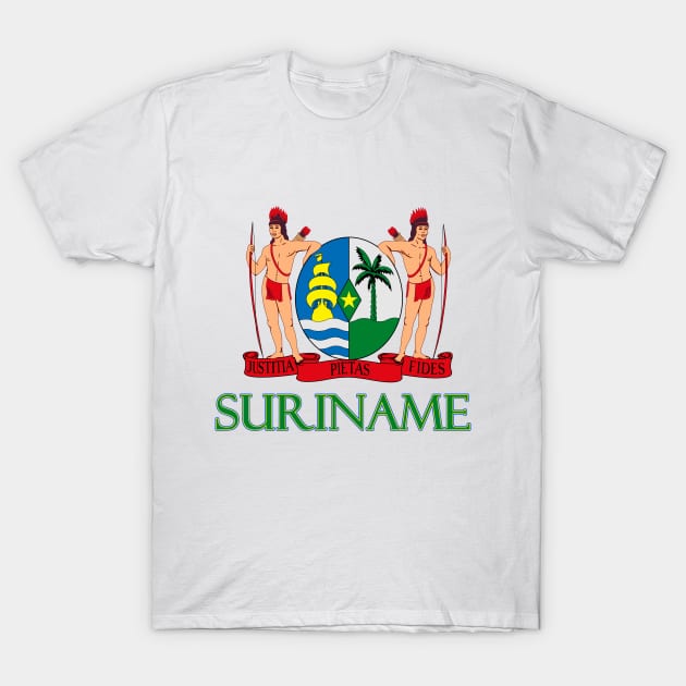 Suriname - Coat of Arms Design T-Shirt by Naves